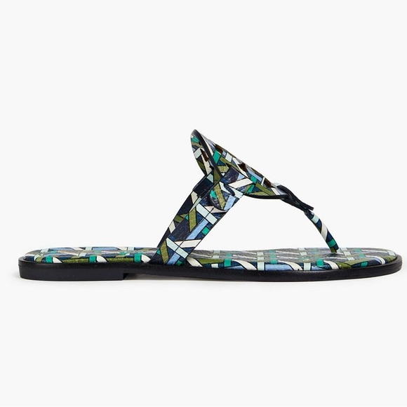 NWT Tory Burch Miller Printed Leather Tumbled Welt Sandals, Dust Bag and Box - Picture 11 of 12